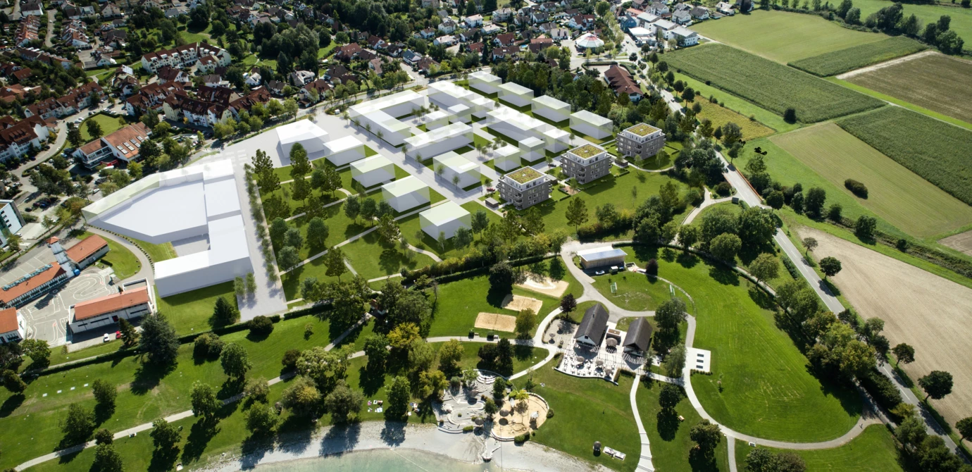 Salem Schlosssee Luftaufnahme Salem Schlosssee Luftaufnahme